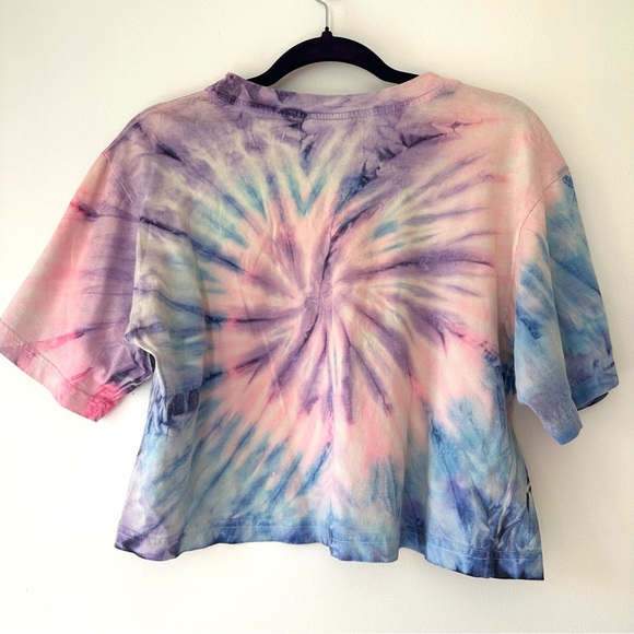 Vintage Pastel Tie Dye Crop Top Boxy Tee Size Large - Picture 6 of 9